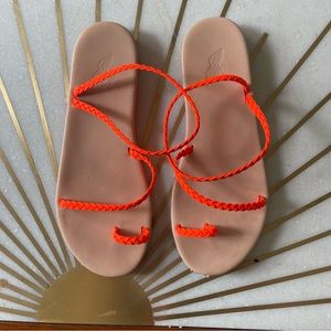 Ancient Greek Sandals Orange Eleftheria Sandals, Sz 41